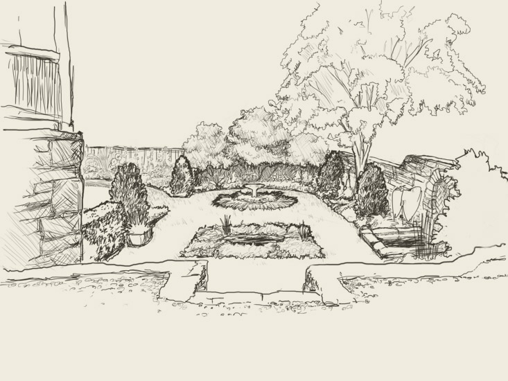 Sketch of a formal garden